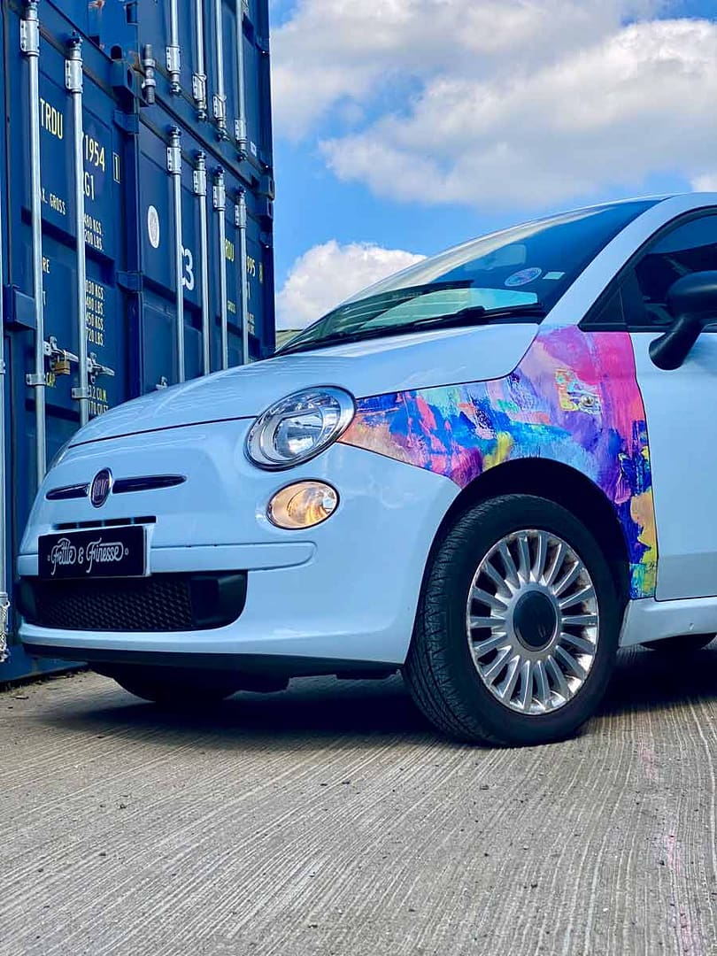 abstract-art-wrapped-car-Georgie-Web-art-x-Fettle-and-Finesse-Bristol